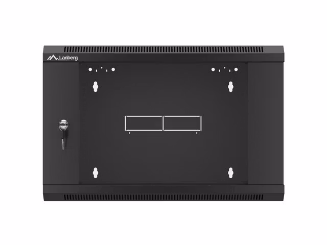 RACKSKÅP 19" VÄGGMONTERAT 6U 600 SNABBMONTERING (FLAT PACK) SVART LANBERG
