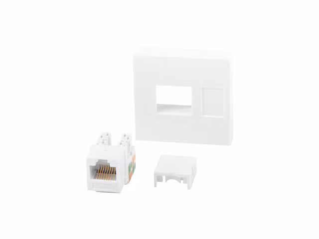 VÄGGUTTAG RJ45 45X45 + KEYSTONE CAT.6 UTP VIT LANBERG