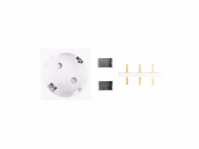AC VÄGGUTTAG 230V 45X45 SINGEL SCHUKO + ADAPTER VIT LANBERG