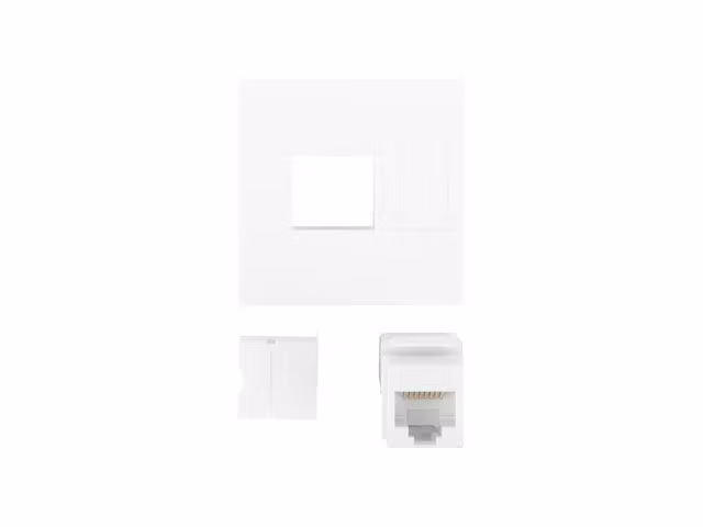 VÄGGUTTAG RJ45 45X45 + KEYSTONE CAT.6 UTP VIT LANBERG
