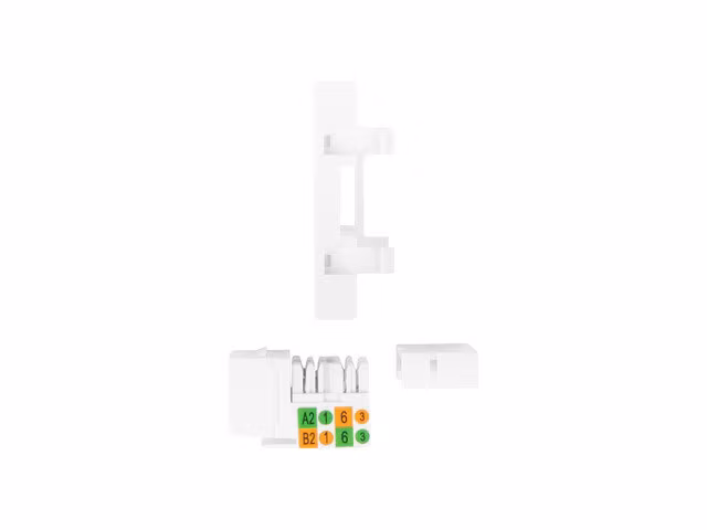 VÄGGUTTAG RJ45 45X45 + KEYSTONE CAT.6 UTP VIT LANBERG