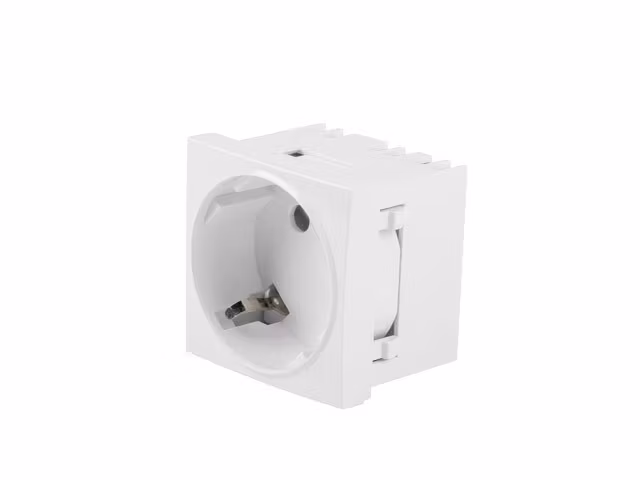 AC VÄGGUTTAG 230V 45X45 SINGEL SCHUKO + ADAPTER VIT LANBERG