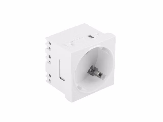 AC VÄGGUTTAG 230V 45X45 SINGEL SCHUKO + ADAPTER VIT LANBERG