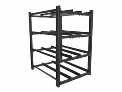 BATTERIRAM FÖR UPS 830X650 3 RADER 4 NIVÅER (12 HYLLPLAN) (FLAT PACK) SVART LANBERG