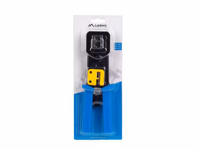 PRESSVERKTYG RJ45 RJ11 RJ12 FÖR GENOMGÅNGSTYP MODULÄR KONTAKT LANBERG