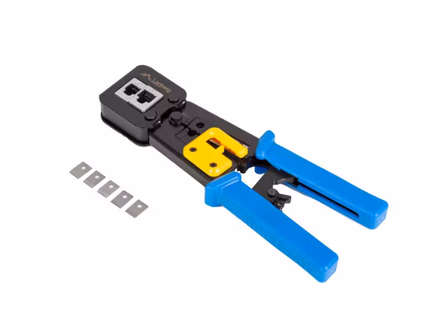 PRESSVERKTYG RJ45 RJ11 RJ12 FÖR GENOMGÅNGSTYP MODULÄR KONTAKT LANBERG