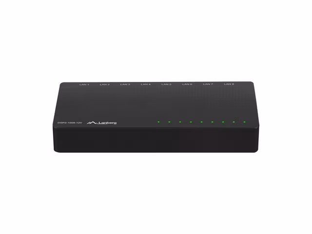 SWITCH LANBERG DSP2-1008-12V 8X 1GB/S UNMANAGED GIGABIT ETHERNET DESKTOP 12V