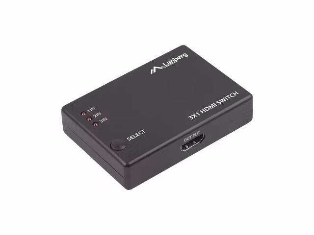 SWITCH VIDEO LANBERG 3X HDMI SVART + MICRO USB PORT + FJÄRRKONTROLL