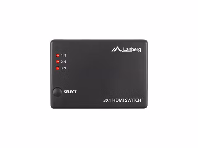 SWITCH VIDEO LANBERG 3X HDMI SVART + MICRO USB PORT + FJÄRRKONTROLL