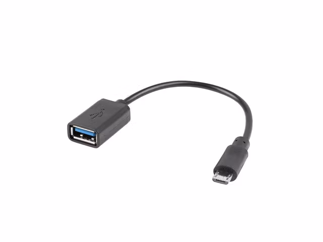 USB MICRO(M) 2.0->USB-A(F) ADAPTER 15CM OTG SVART LANBERG