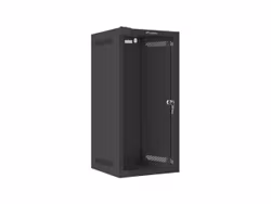 RACKSKÅP 10" VÄGGMONTERAT 12U/280X310 (FLAT PACK) MED GLASDÖRR SVART LANBERG