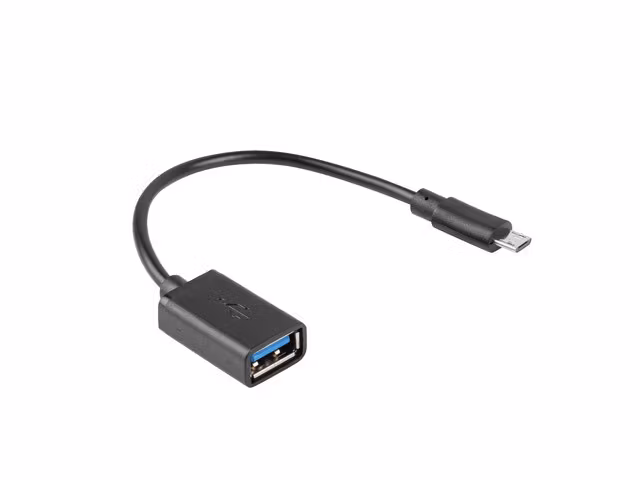 USB MICRO(M) 2.0->USB-A(F) ADAPTER 15CM OTG SVART LANBERG