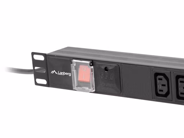 STRÖMFÖRDELNINGSENHET (PDU) 19" LANBERG 1U 16A 2M 8X IEC C13 UTTAG SVART C20