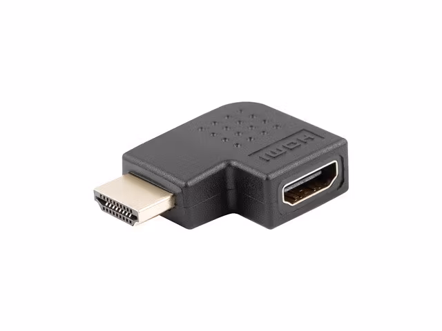 HDMI(M)->HDMI(F) ADAPTER VINKLAD VÄNSTER SVART LANBERG