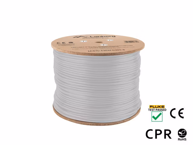 LAN-KABEL CAT.7 SFTP 305M SOLID CU LSZH GRÅ CPR + FLUKE GODKÄND LANBERG