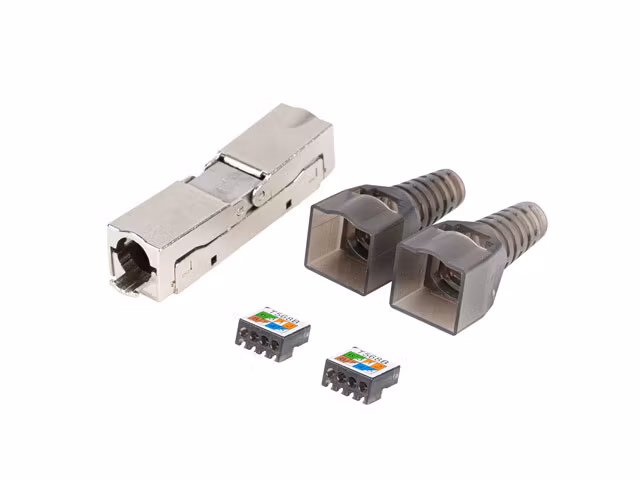 2X RJ45 CAT6A FTP PLUGG 8P8C VERKTYGSLÖS ADAPTER LANBERG
