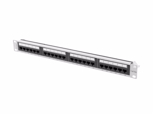 PATCHPANEL 24 PORT 1U 19" CAT.6A UTP GRÅ LANBERG