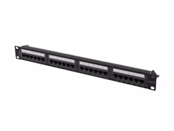 PATCHPANEL 24 PORT 1U 19" CAT.6A UTP SVART LANBERG