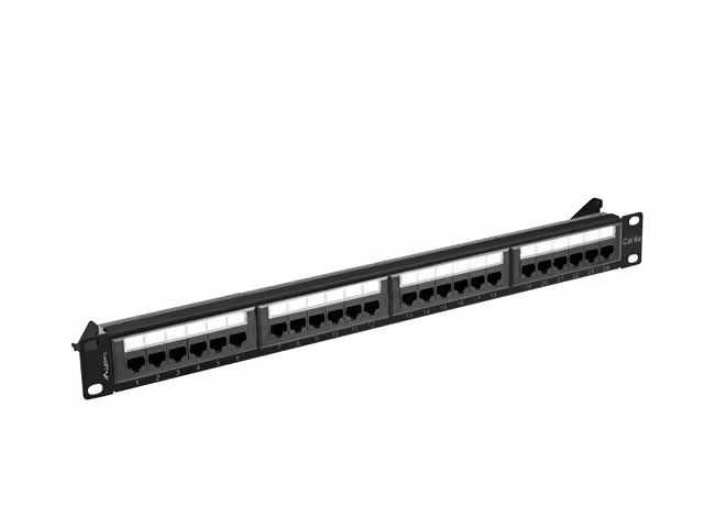 PATCHPANEL 24 PORT 1U 19" CAT.6A UTP SVART LANBERG