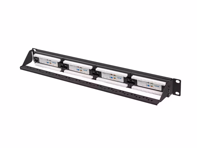 PATCHPANEL 24 PORT 1U 19" CAT.6A UTP SVART LANBERG