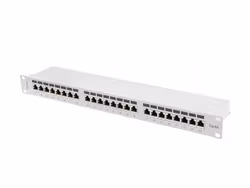 PATCHPANEL 24 PORT 1U 19" CAT.6A FTP SKÄRMAD GRÅ LANBERG