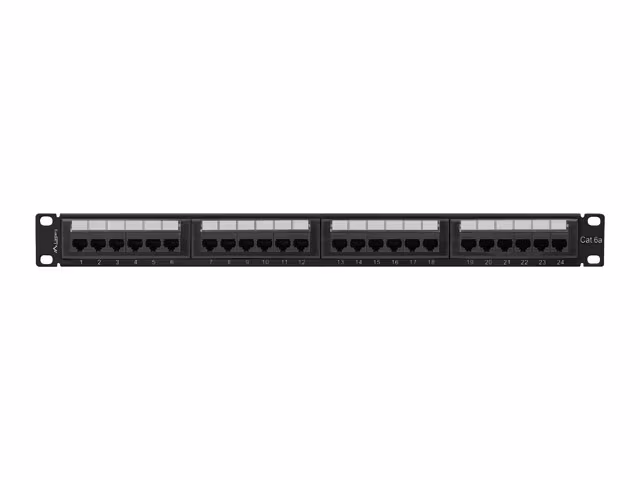 PATCHPANEL 24 PORT 1U 19" CAT.6A UTP SVART LANBERG