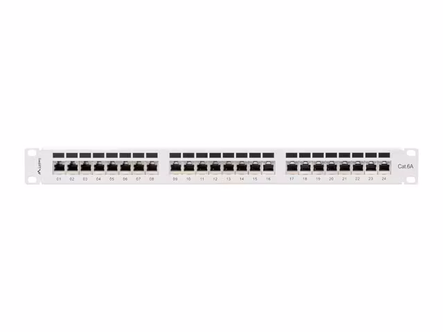 PATCHPANEL 24 PORT 1U 19" CAT.6A FTP SKÄRMAD GRÅ LANBERG