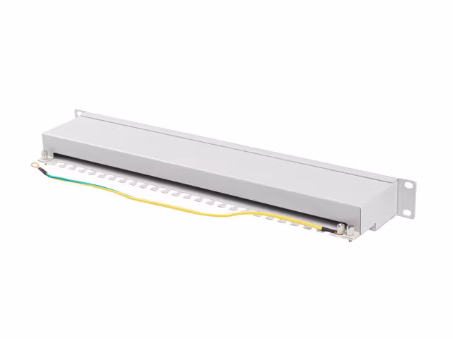 PATCHPANEL 24 PORT 1U 19" CAT.6A FTP SKÄRMAD GRÅ LANBERG