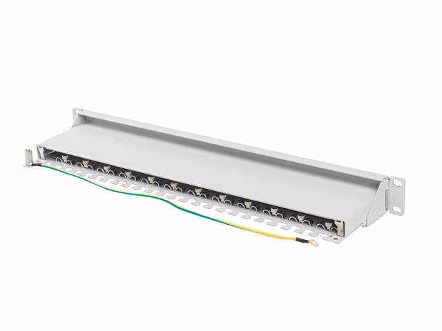 PATCHPANEL 24 PORT 1U 19" CAT.7 FTP SKÄRMAD GRÅ LANBERG