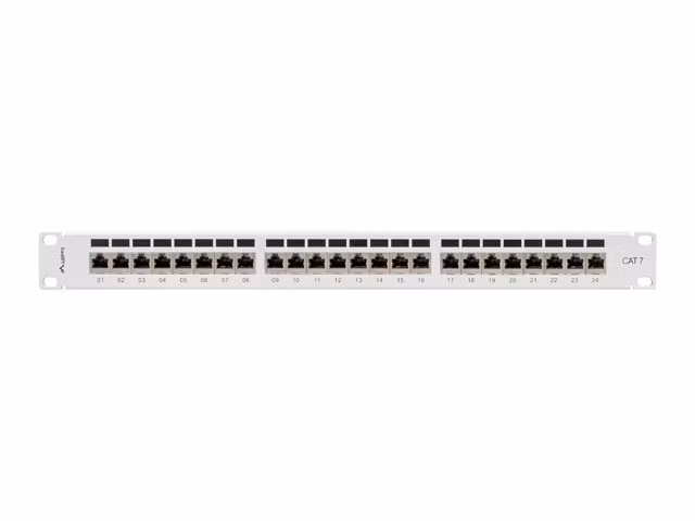 PATCHPANEL 24 PORT 1U 19" CAT.7 FTP SKÄRMAD GRÅ LANBERG