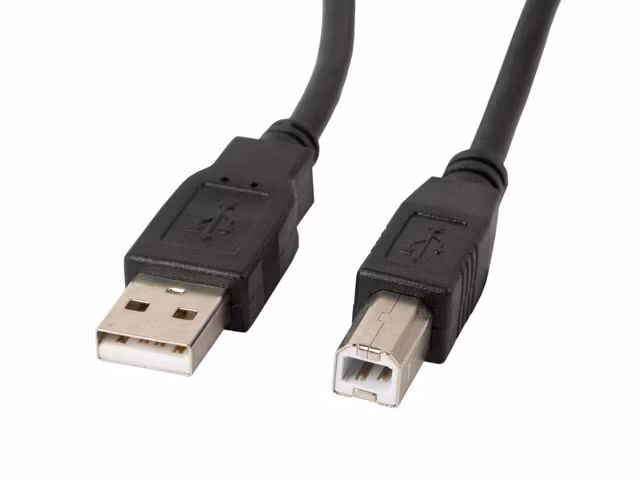 undefinedUSB-A(M)->USB-B(M) 2.0 KABEL 1M SVART FERRIT LANBERGundefined