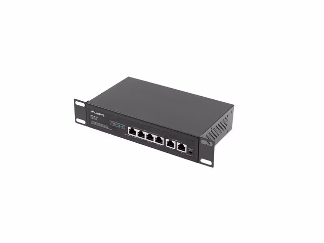 SWITCH LANBERG 4X 100MB POE+/2X 100MB UNMANAGED RACK 10"/19" FAST ETHERNET 60W