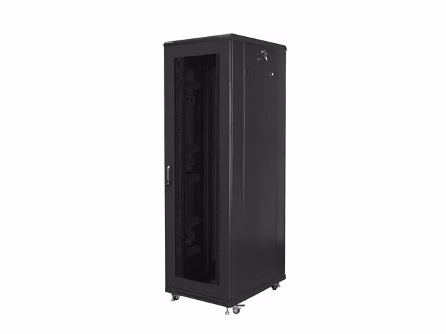 RACKSKÅP 19" FRISTÅENDE 42U/800X800 (FLAT PACK) MED NÄTDÖRR SVART LANBERG