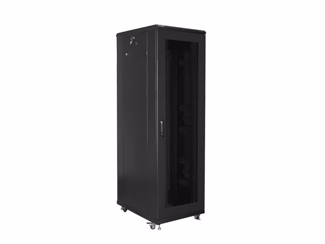 RACKSKÅP 19" FRISTÅENDE 42U/800X800 (FLAT PACK) MED NÄTDÖRR SVART LANBERG