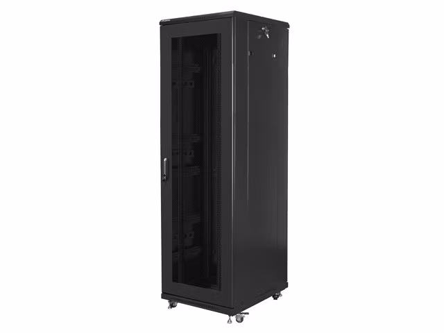 RACKSKÅP 19" FRISTÅENDE 42U/600X800 (FLAT PACK) MED NÄTDÖRR SVART LANBERG