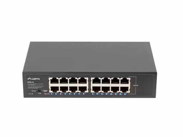 SWITCH LANBERG RSGE-16 16X 1GB GIGABIT ETHERNET UNMANAGED RACK 10"/19"