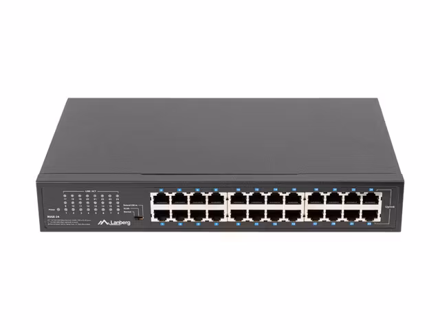 SWITCH LANBERG RSGE-24 24X 1GB UNMANAGED GIGABIT ETHERNET RACK 19"