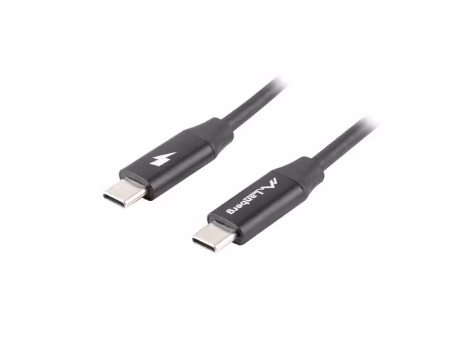USB-C M/M 2.0 KABEL 1M SNABBLADDNING 4.0 SVART LANBERG