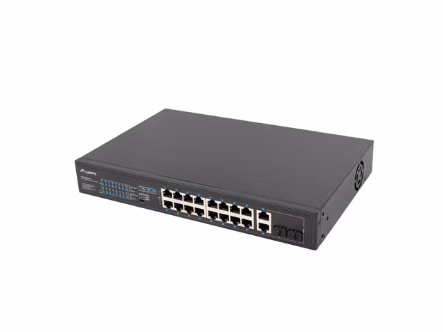 SWITCH LANBERG 16X 100MB POE+/2X 1GB/1X SFP RACK 19" UNMANAGED GIGABIT ETHERNET 250W