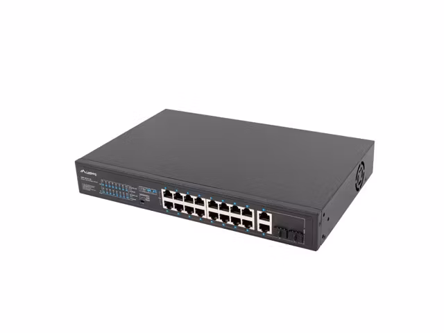 undefinedSWITCH LANBERG 16X 100MB POE+/2X 1GB/1X SFP UNMANAGED RACK 10" & 19" GIGABIT ETHERNET 150Wundefined