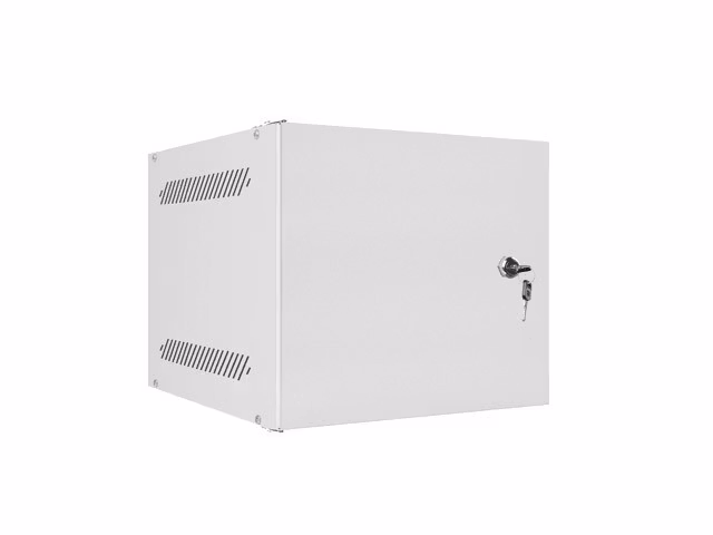 RACKSKÅP 10" VÄGGMONTERAT 4U/280X310 FÖR SJÄLVMONTERING MED METALLDÖRR GRÅ LANBERG (FLAT PACK)