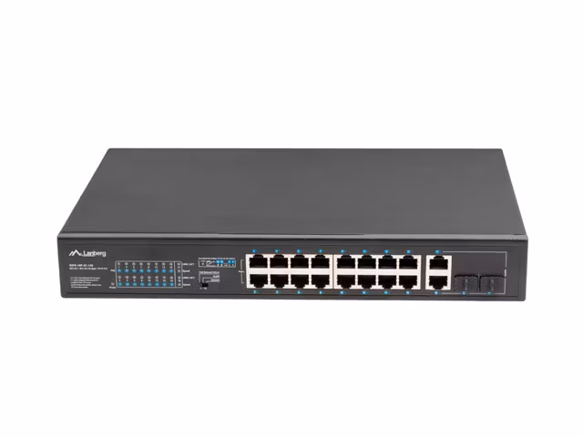 undefinedSWITCH LANBERG 16X 100MB POE+/2X 1GB/1X SFP UNMANAGED RACK 10" & 19" GIGABIT ETHERNET 150Wundefined