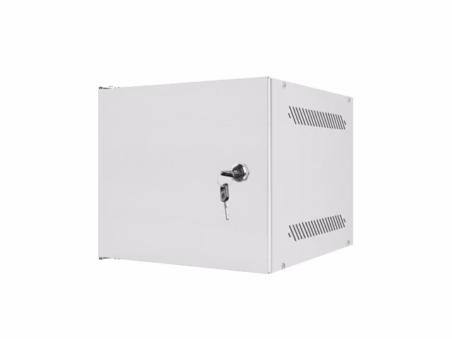 RACKSKÅP 10" VÄGGMONTERAT 4U/280X310 FÖR SJÄLVMONTERING MED METALLDÖRR GRÅ LANBERG (FLAT PACK)