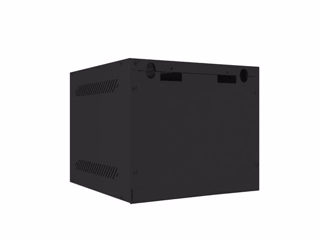 RACKSKÅP 10" VÄGGMONTERAT 4U/280X310 FÖR SJÄLVMONTERING MED METALLDÖRR SVART LANBERG (FLAT PACK)