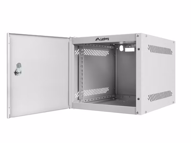 RACKSKÅP 10" VÄGGMONTERAT 4U/280X310 FÖR SJÄLVMONTERING MED METALLDÖRR GRÅ LANBERG (FLAT PACK)