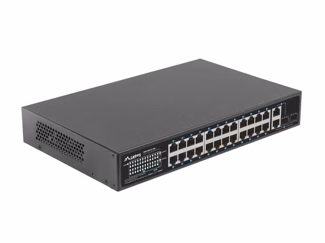 SWITCH LANBERG 24X 100MB POE+/2X COMBO RACK 19" GIGABIT ETHERNET 360W V2
