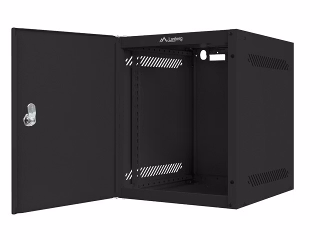 RACKSKÅP 10" VÄGGMONTERAT 6U/280X310 FÖR SJÄLVMONTERING MED METALLDÖRR SVART LANBERG (FLAT PACK)