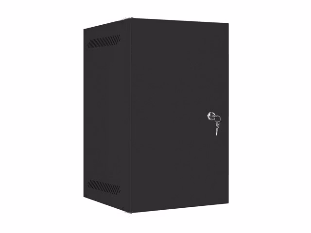 RACKSKÅP 10" VÄGGMONTERAT 9U/280X310 FÖR SJÄLVMONTERING MED METALLDÖRR SVART LANBERG (FLAT PACK)