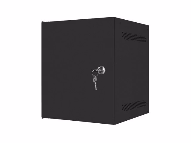 RACKSKÅP 10" VÄGGMONTERAT 6U/280X310 FÖR SJÄLVMONTERING MED METALLDÖRR SVART LANBERG (FLAT PACK)