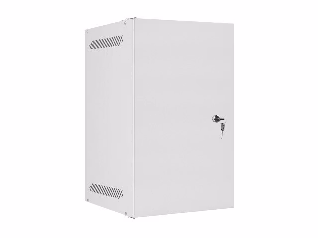 RACKSKÅP 10" VÄGGMONTERAT 9U/280X310 FÖR SJÄLVMONTERING MED METALLDÖRR GRÅ LANBERG (FLAT PACK)